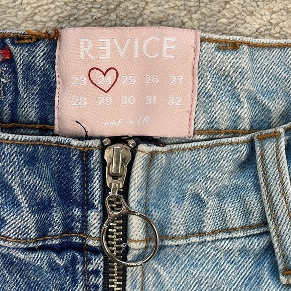 Revice Yin Yang Crop Jeans Split Light Dark Wash Zip Around Front to Back Sz 24 - Picture 13 of 16